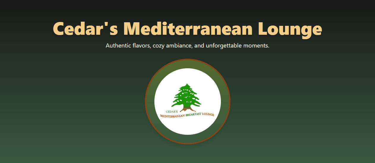 Cedar’s Mediterranean Lounge website banner